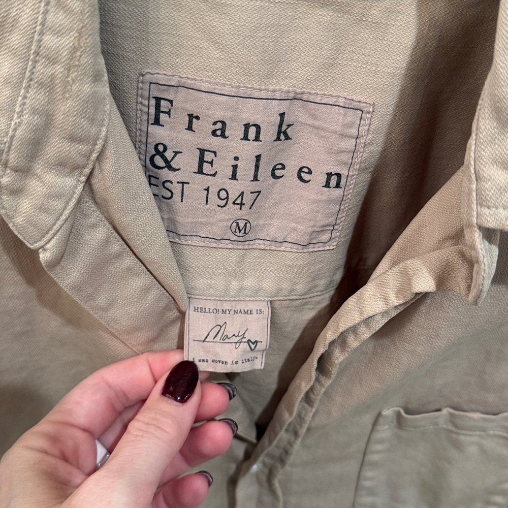 Frank & Eileen Khaki Button-Up Dress Mary dress size Medium - Picture 2 of 3